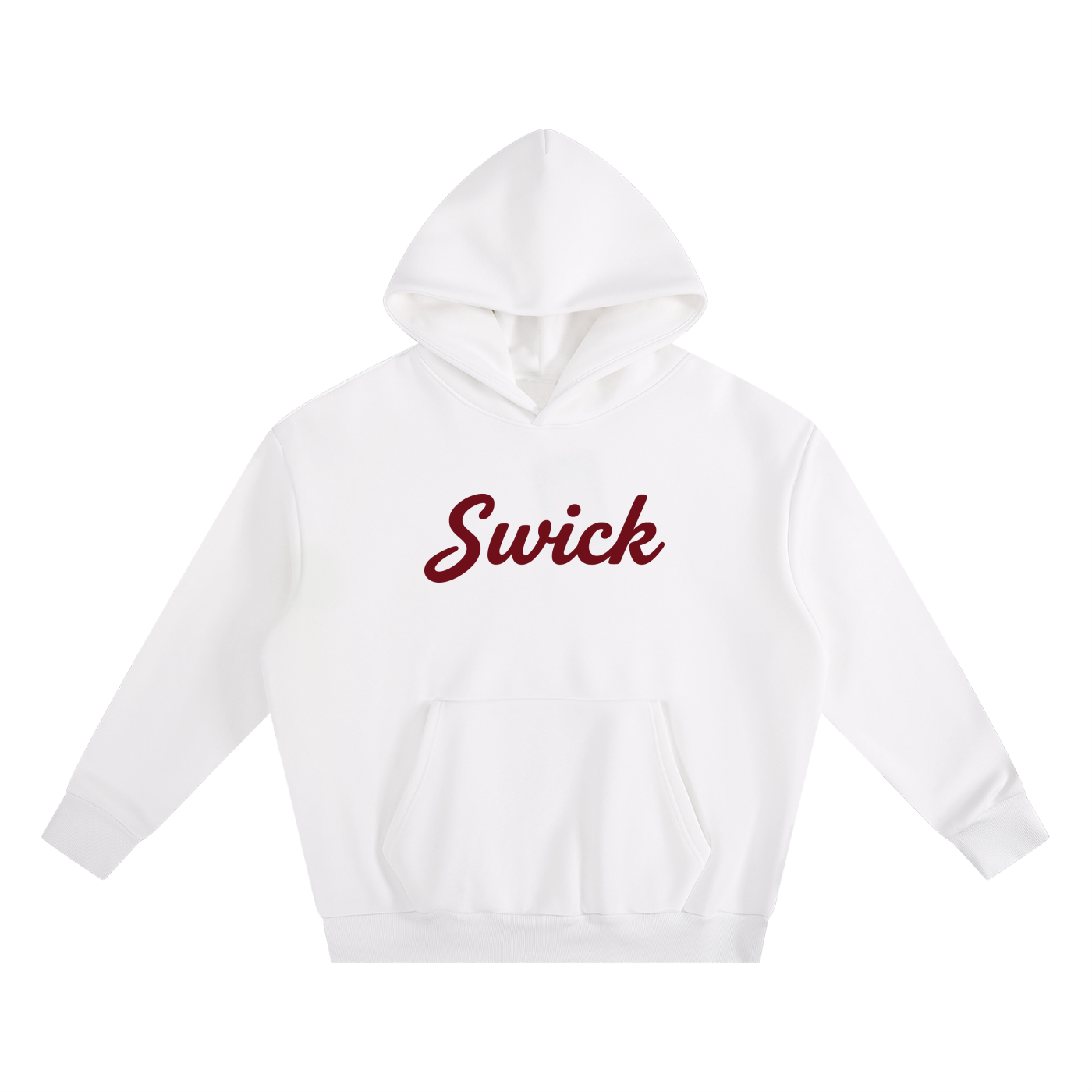 Swick Heavyweight Fleece Hoodie Maroon Red Logo