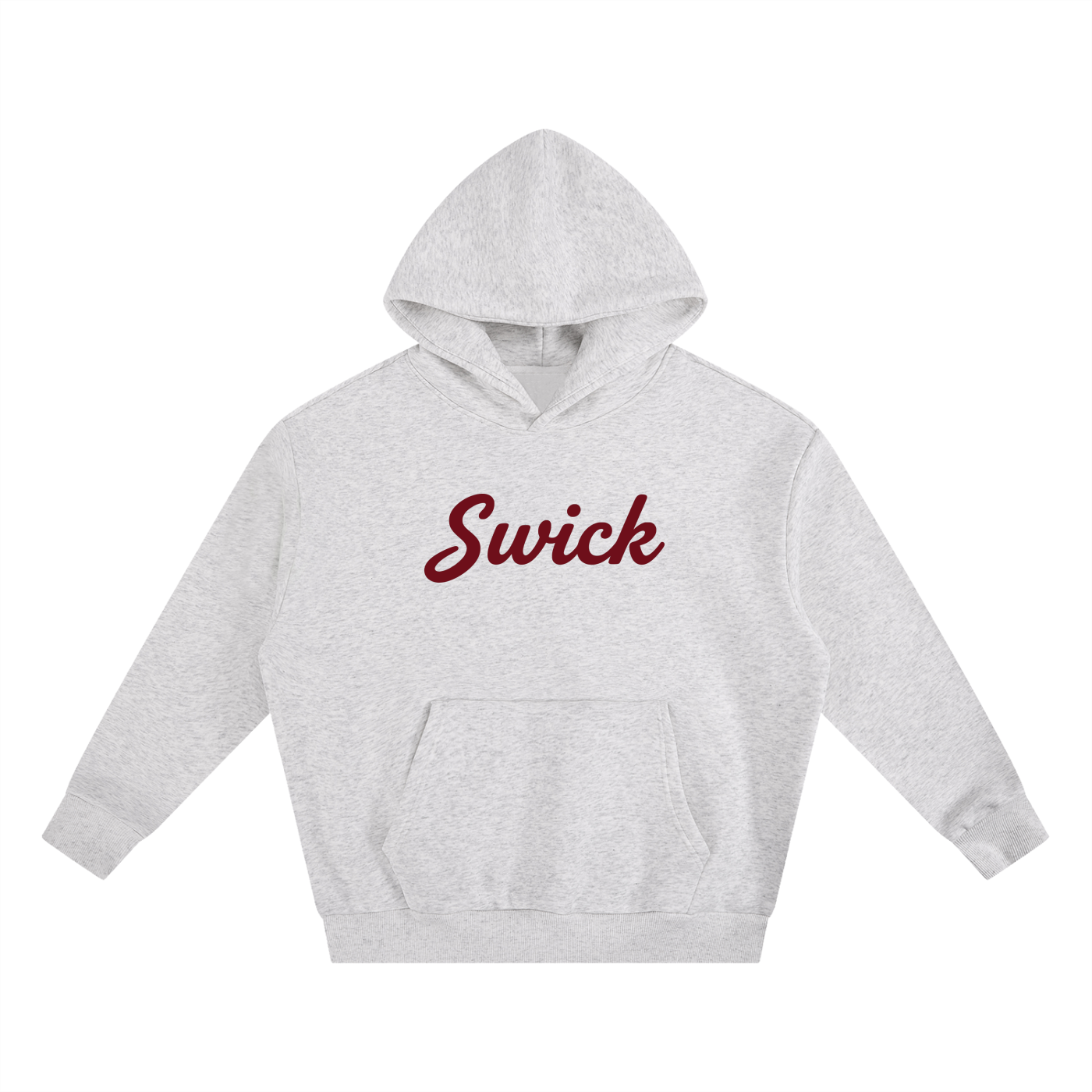 Swick Heavyweight Fleece Hoodie Maroon Red Logo