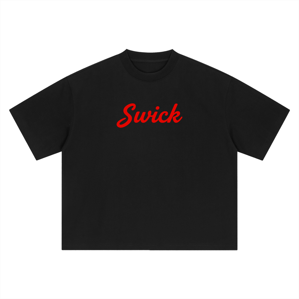 Swick Oversized Heavyweight Boxy T-Shirt Electric Red Logo
