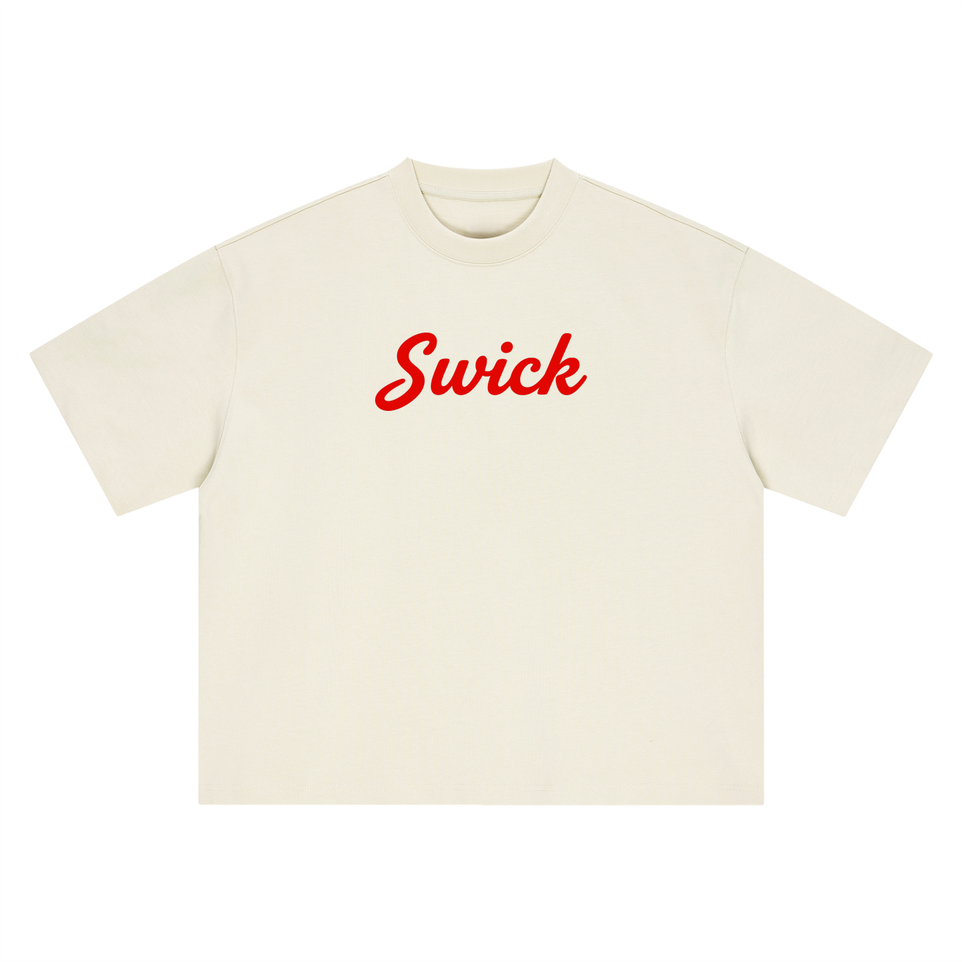 Swick Oversized Heavyweight Boxy T-Shirt Electric Red Logo