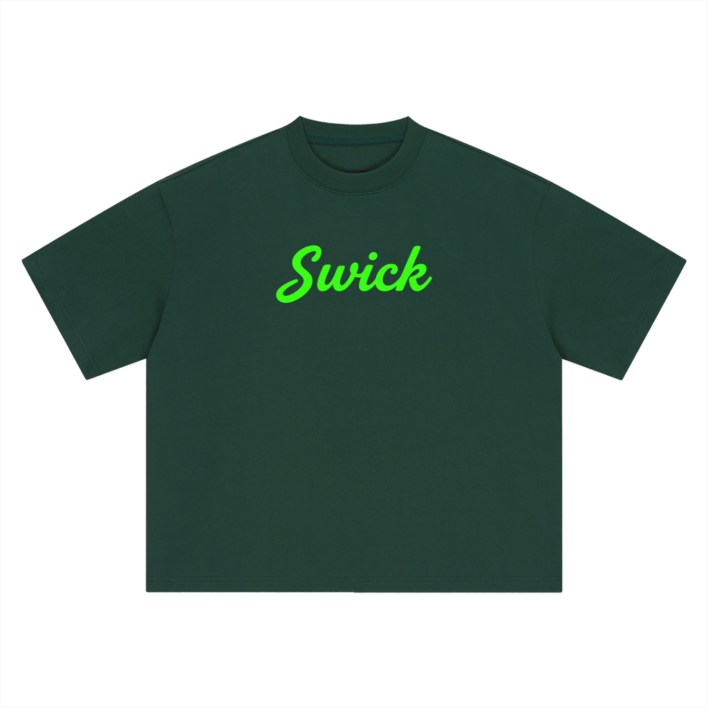 Swick Oversized Heavyweight Boxy T-Shirt Neon Green Logo