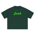 Swick Oversized Heavyweight Boxy T-Shirt Neon Green Logo