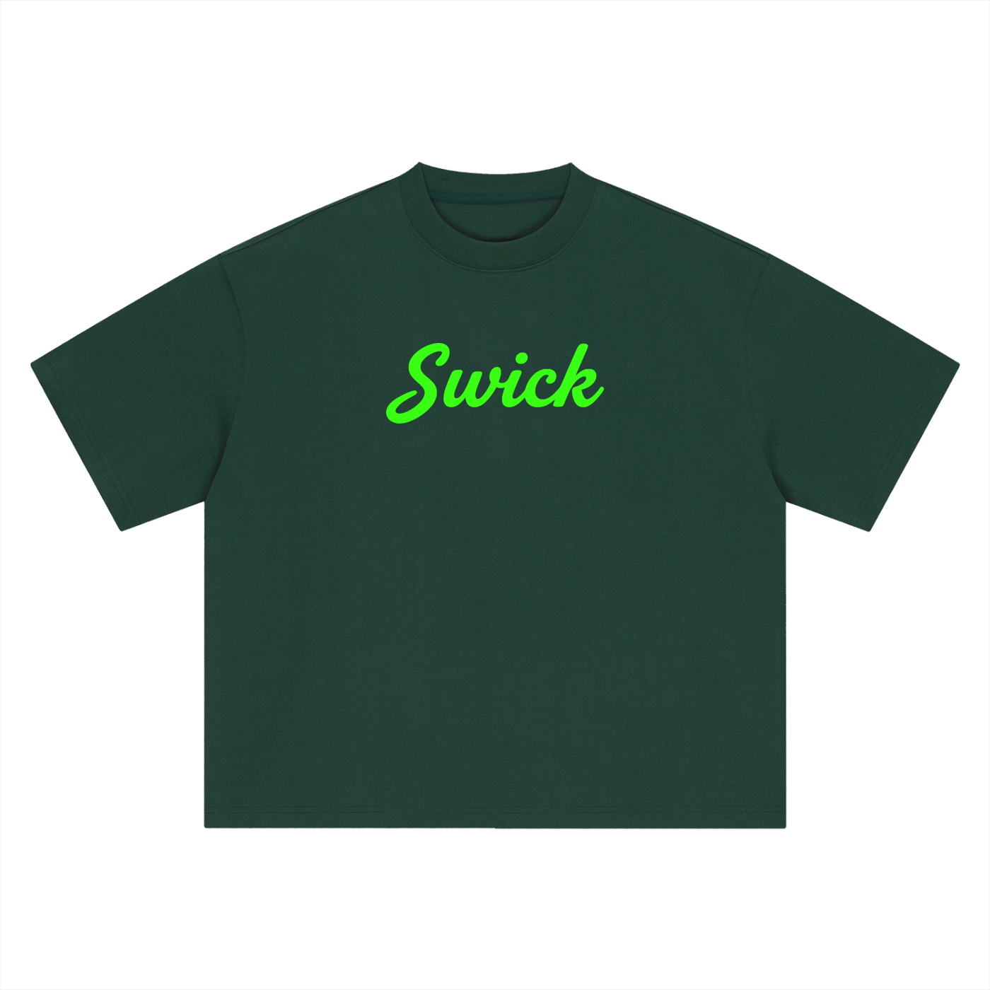 Swick Oversized Heavyweight Boxy T-Shirt Neon Green Logo