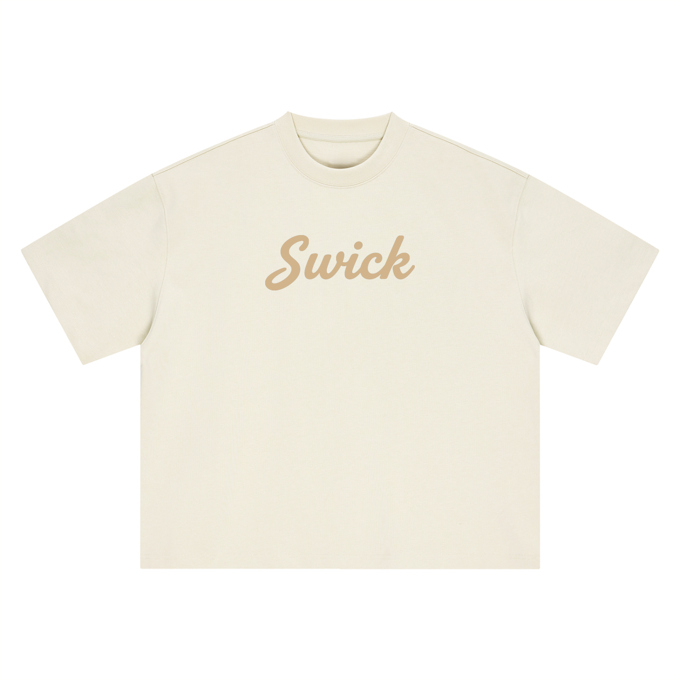 Swick Oversized Heavyweight Boxy T-Shirt Tan Logo