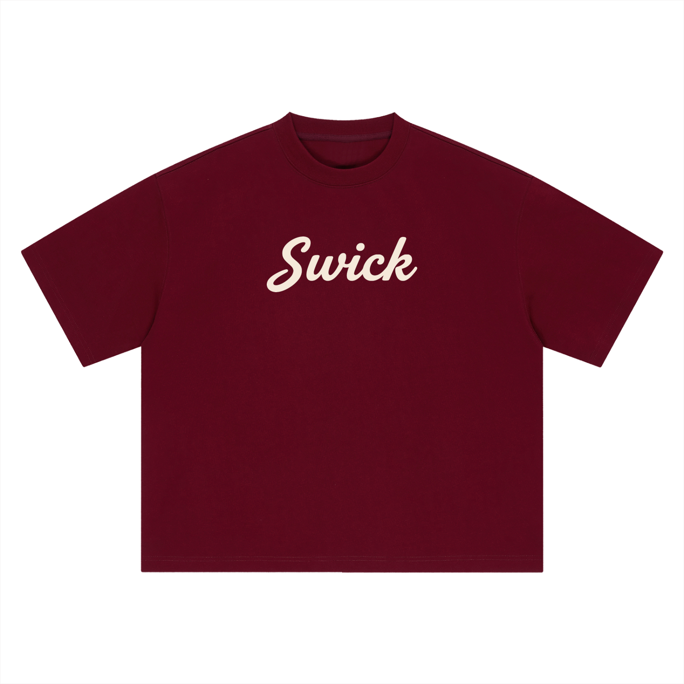 Swick Oversized Heavyweight Boxy T-Shirt Cream Logo
