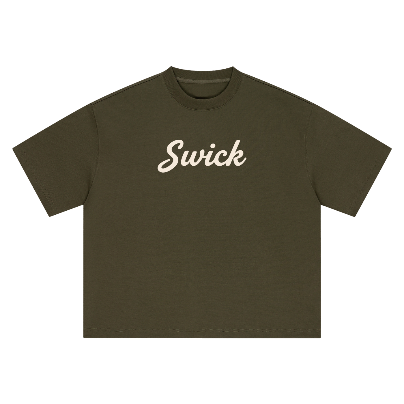 Swick Oversized Heavyweight Boxy T-Shirt Cream Logo