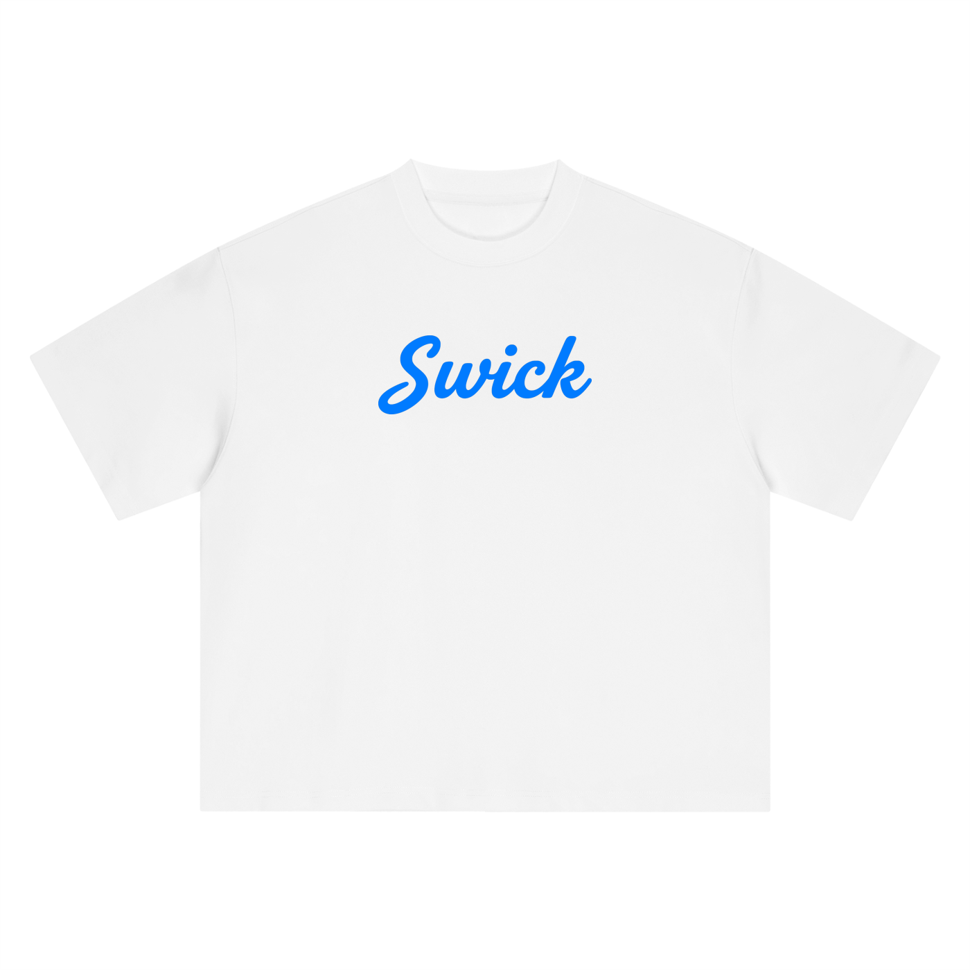 Swick Oversized Heavyweight Boxy T-Shirt Electric Blue Logo