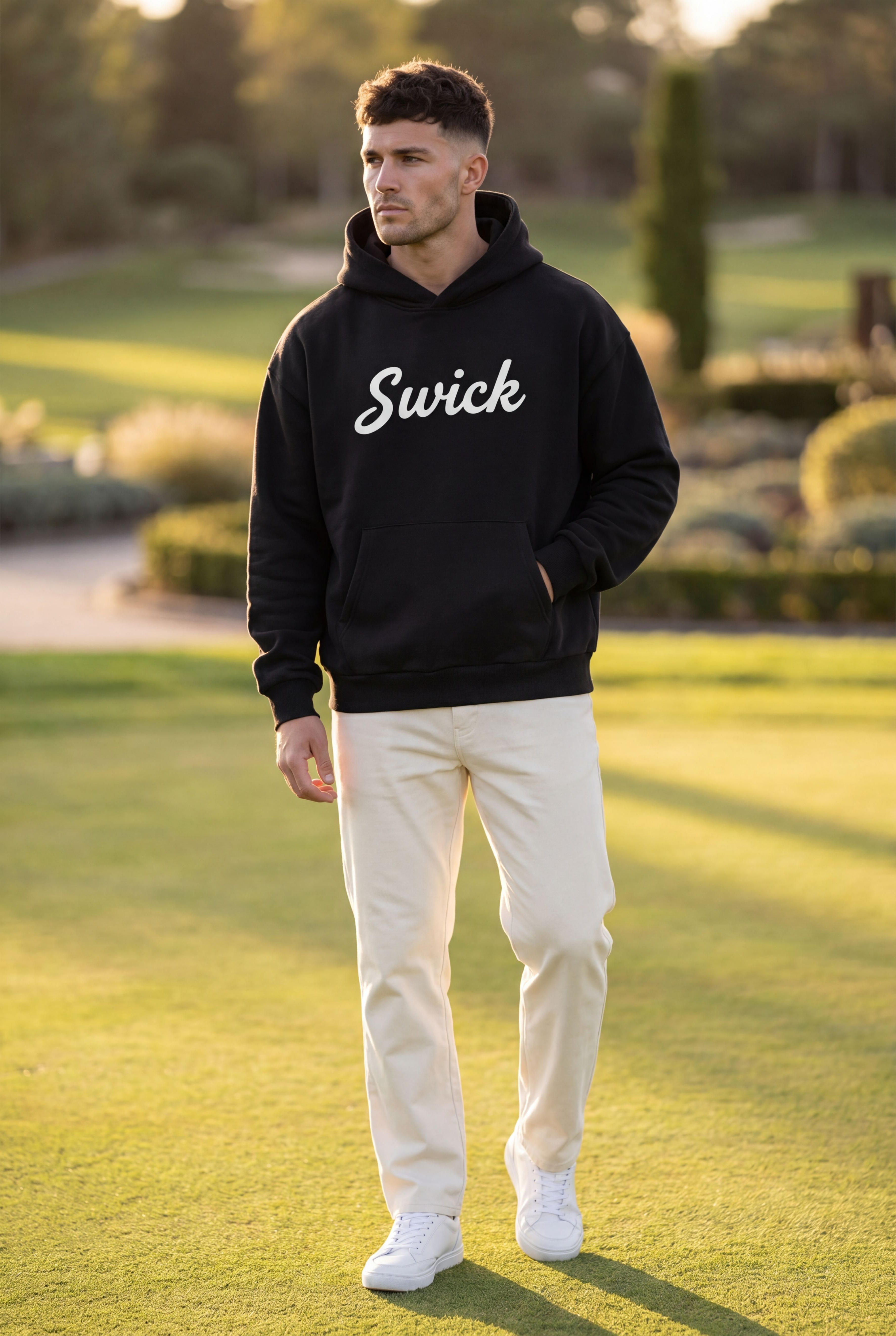 Swick Heavyweight Fleece Hoodie White Logo