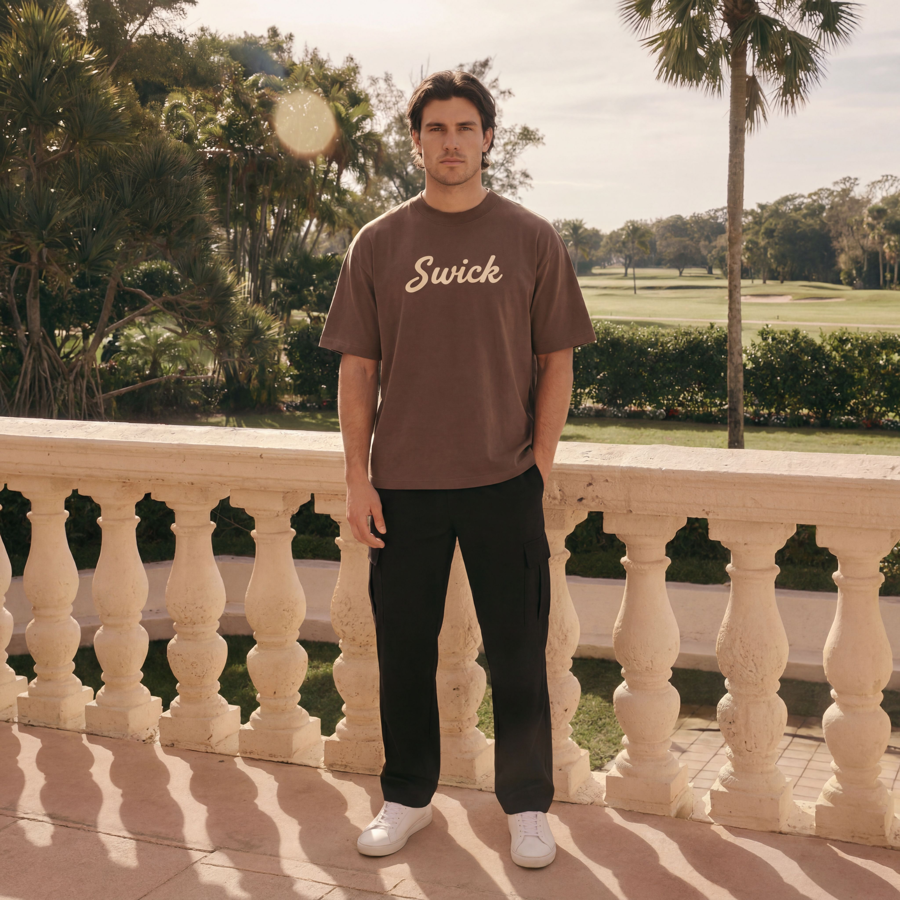 Sorona Quick-Dry Cooling Swick Tee Tan Logo