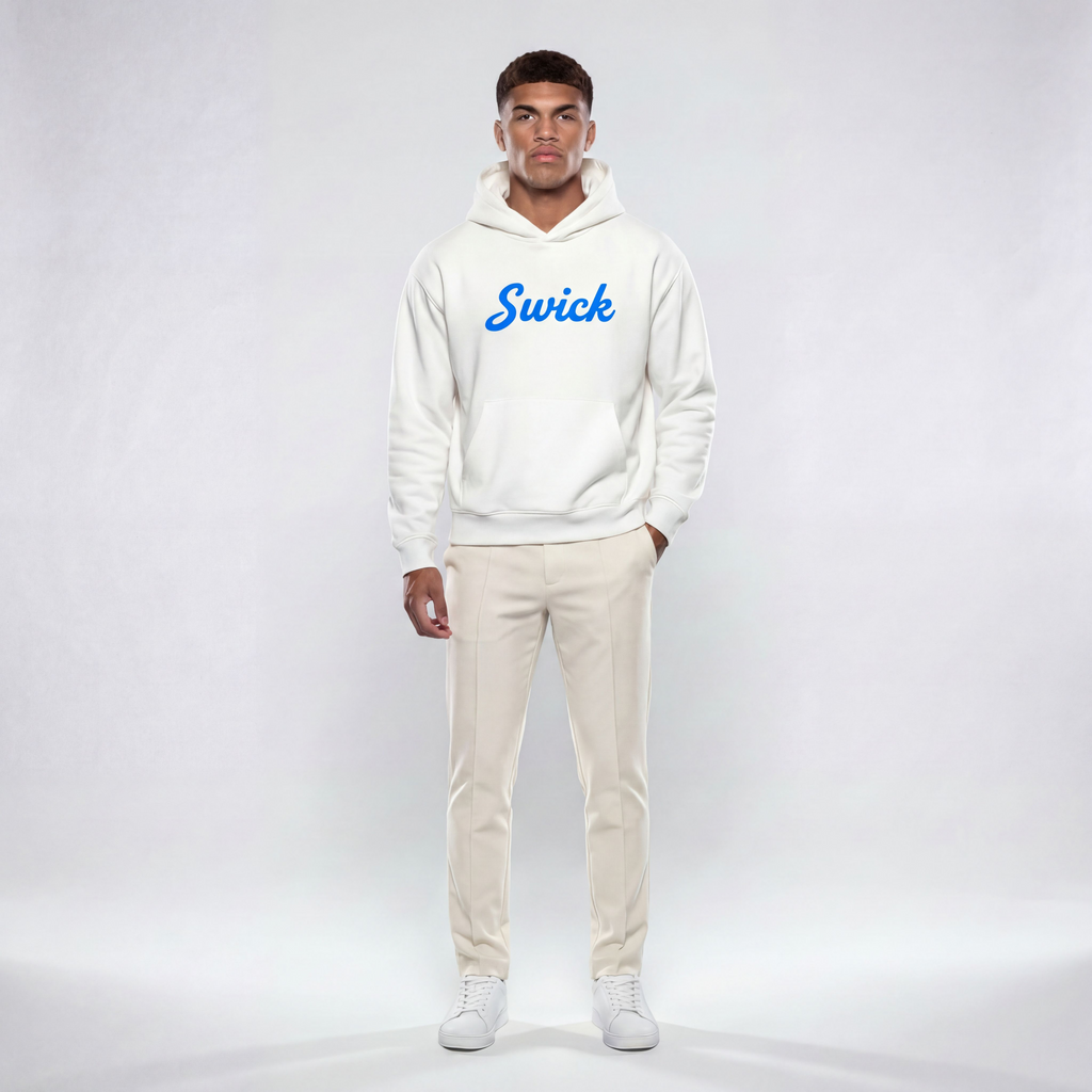 Swick Heavyweight Fleece Hoodie Electric Blue Logo