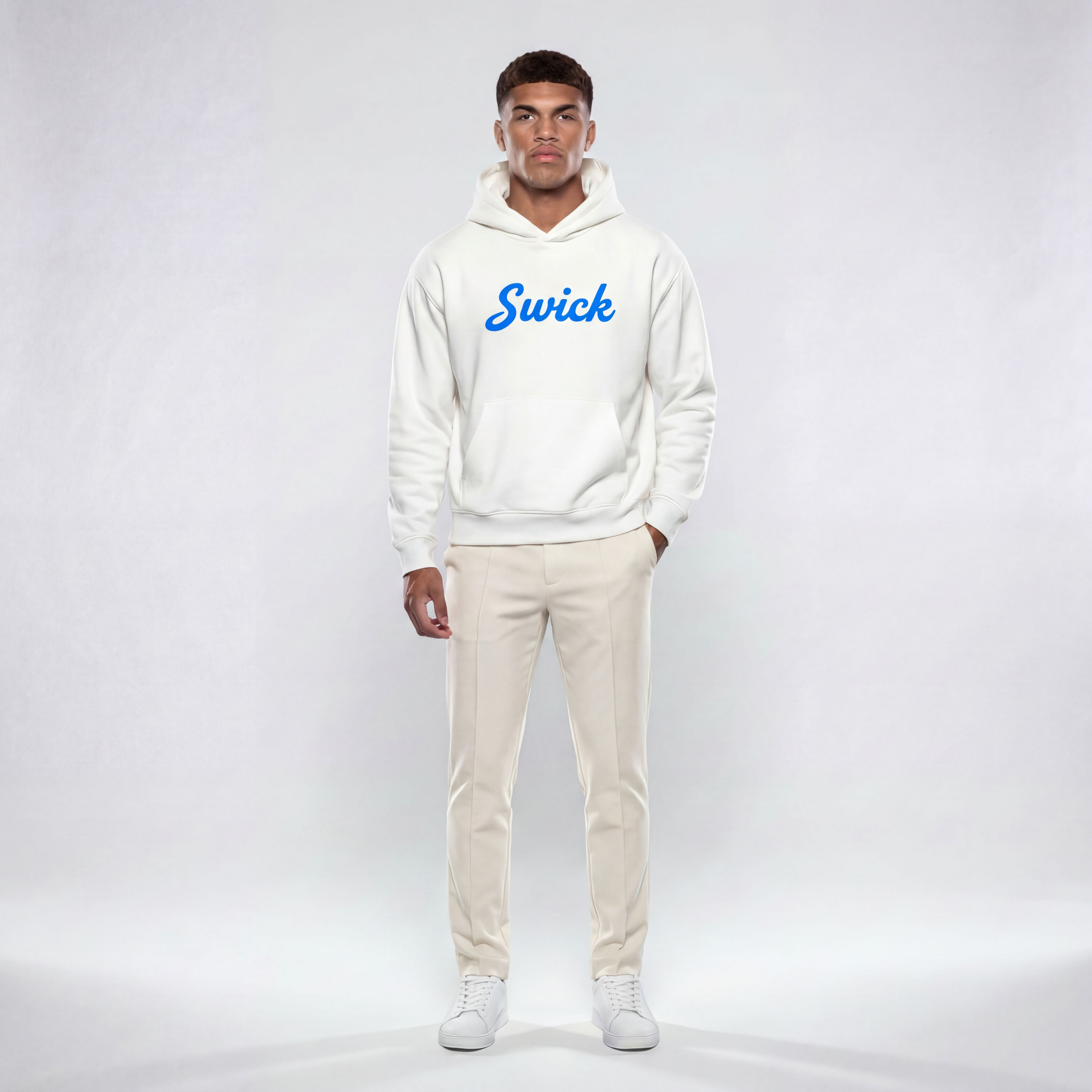 Swick Heavyweight Fleece Hoodie Electric Blue Logo