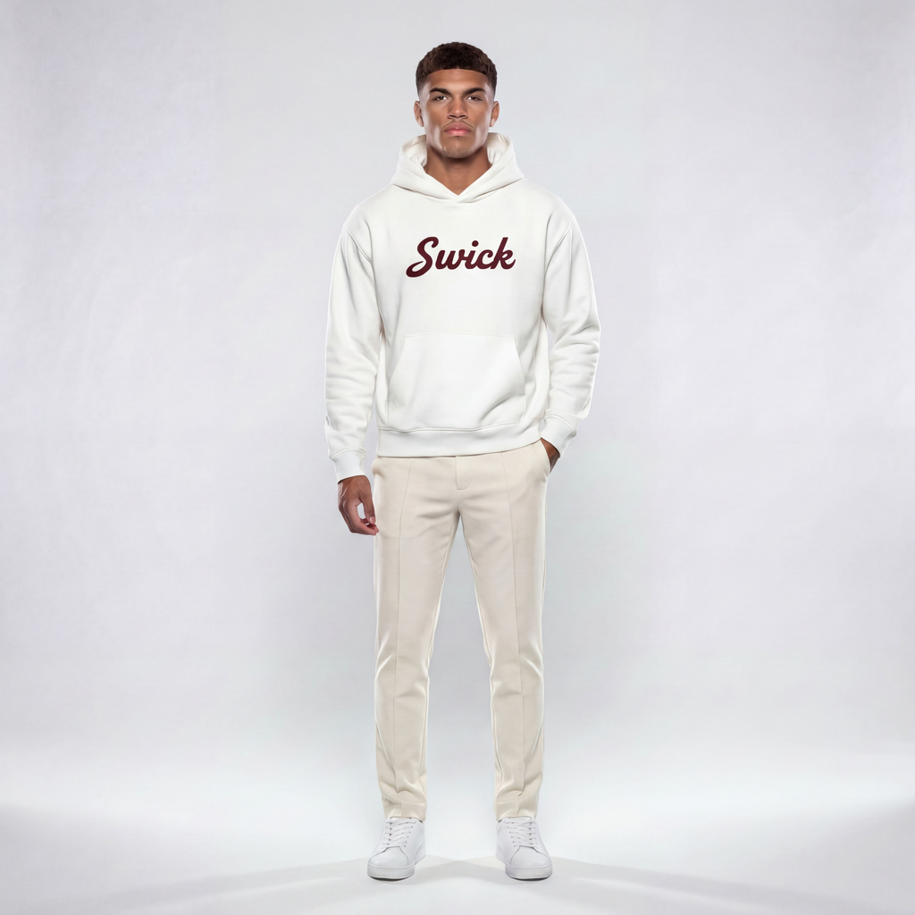 Swick Heavyweight Fleece Hoodie Maroon Red Logo
