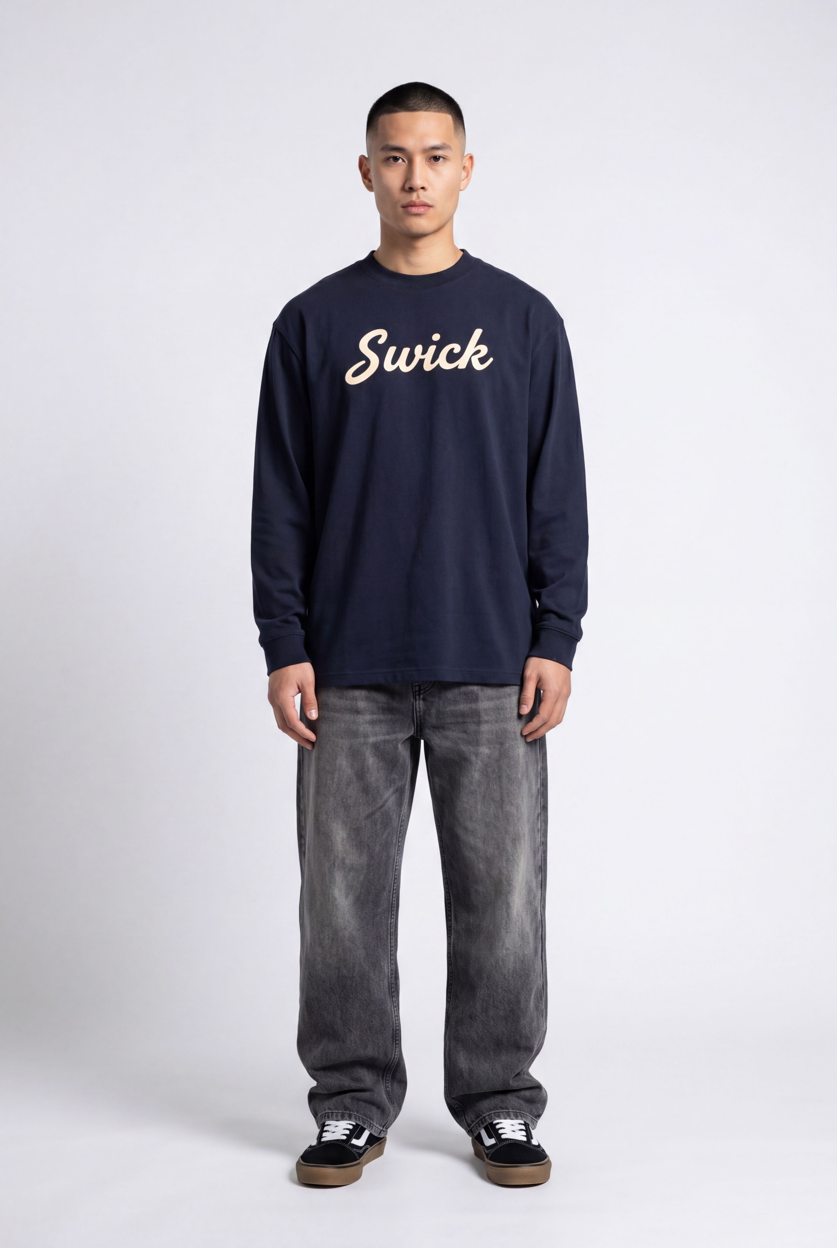 Swick Essential Long-Sleeve Tee Cream Logo
