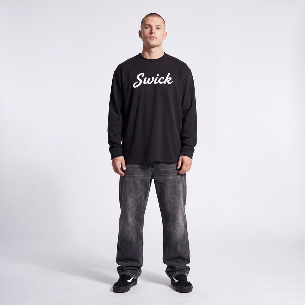 Swick Essential Long-Sleeve Tee White Logo