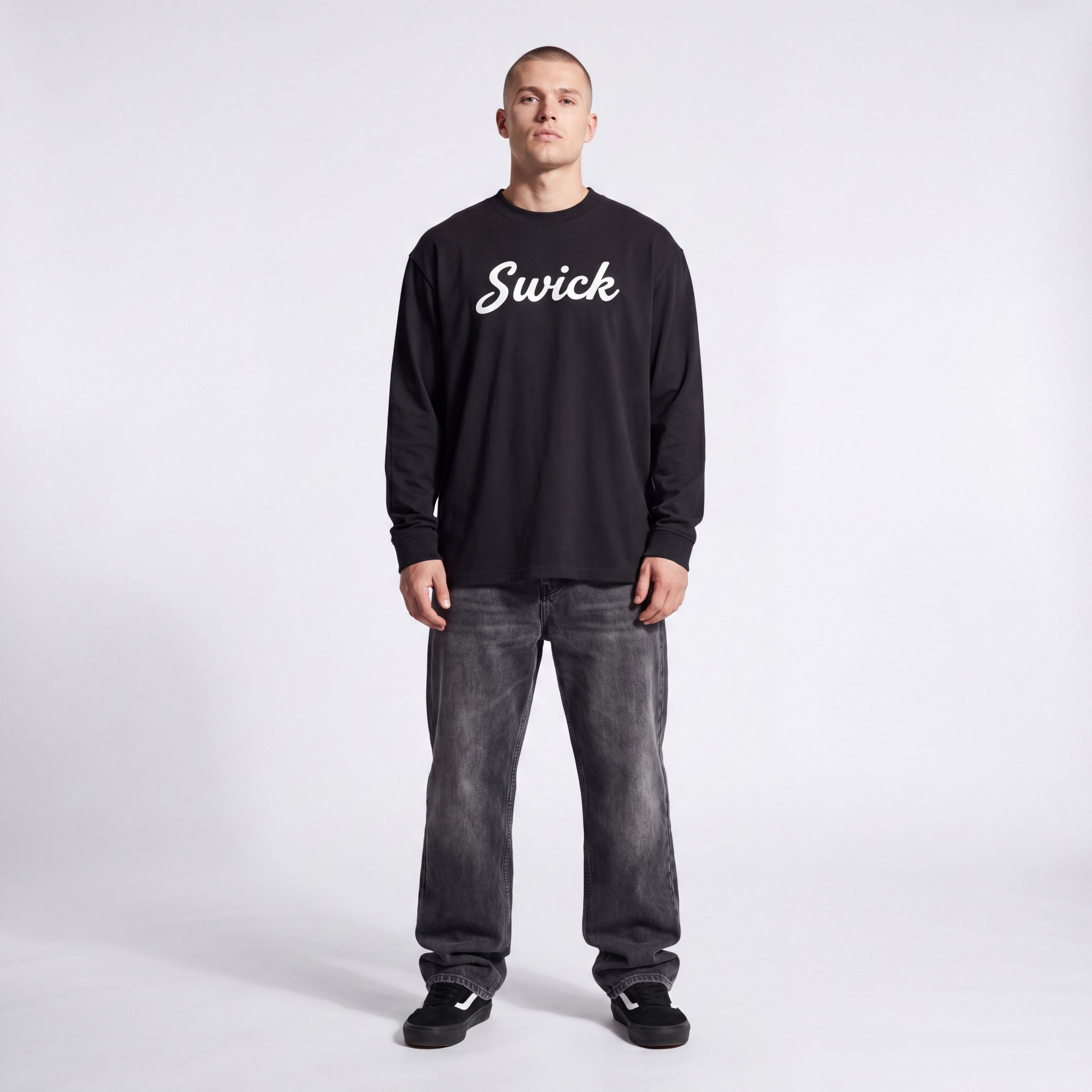 Swick Essential Long-Sleeve Tee White Logo