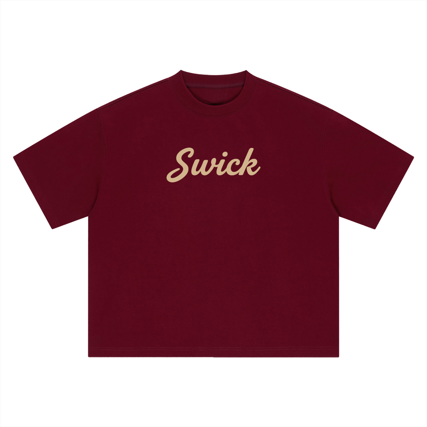 Swick Oversized Heavyweight Boxy T-Shirt Tan Logo