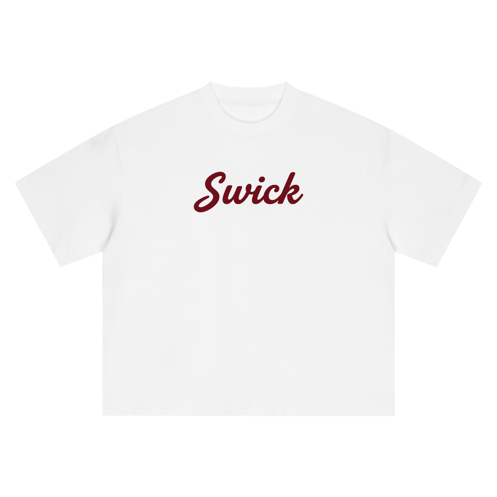 Swick Oversized Heavyweight Boxy T-Shirt Deep Maroon Logo