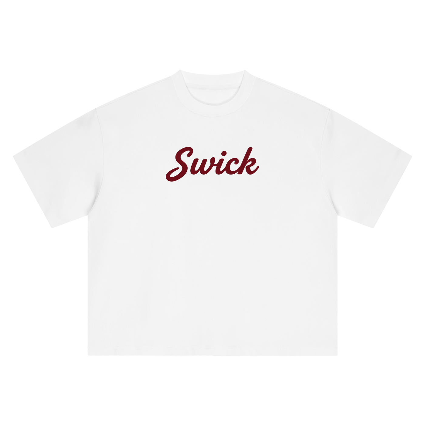 Swick Oversized Heavyweight Boxy T-Shirt Deep Maroon Logo