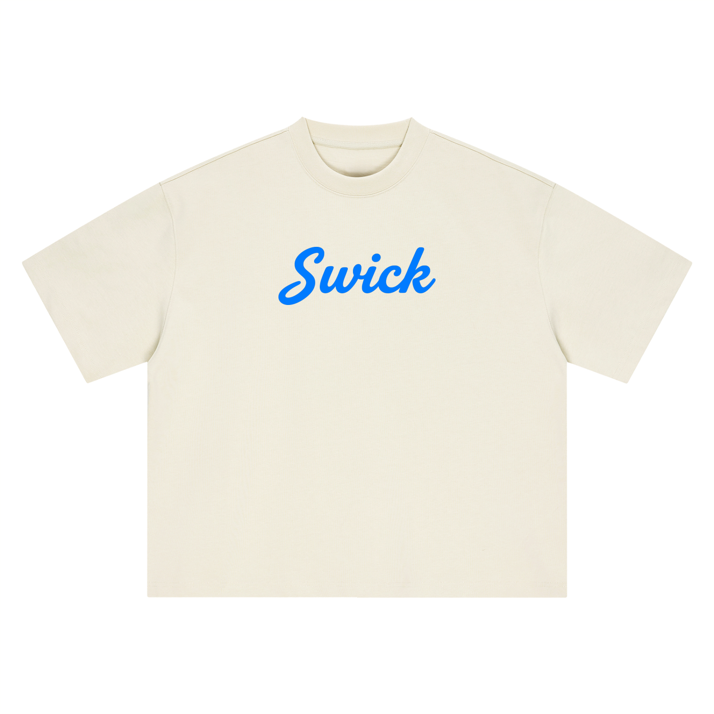 Swick Oversized Heavyweight Boxy T-Shirt Electric Blue Logo
