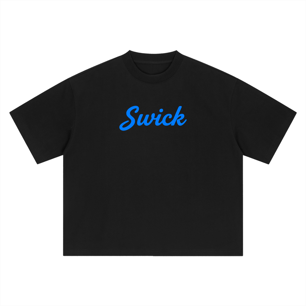 Swick Oversized Heavyweight Boxy T-Shirt Electric Blue Logo