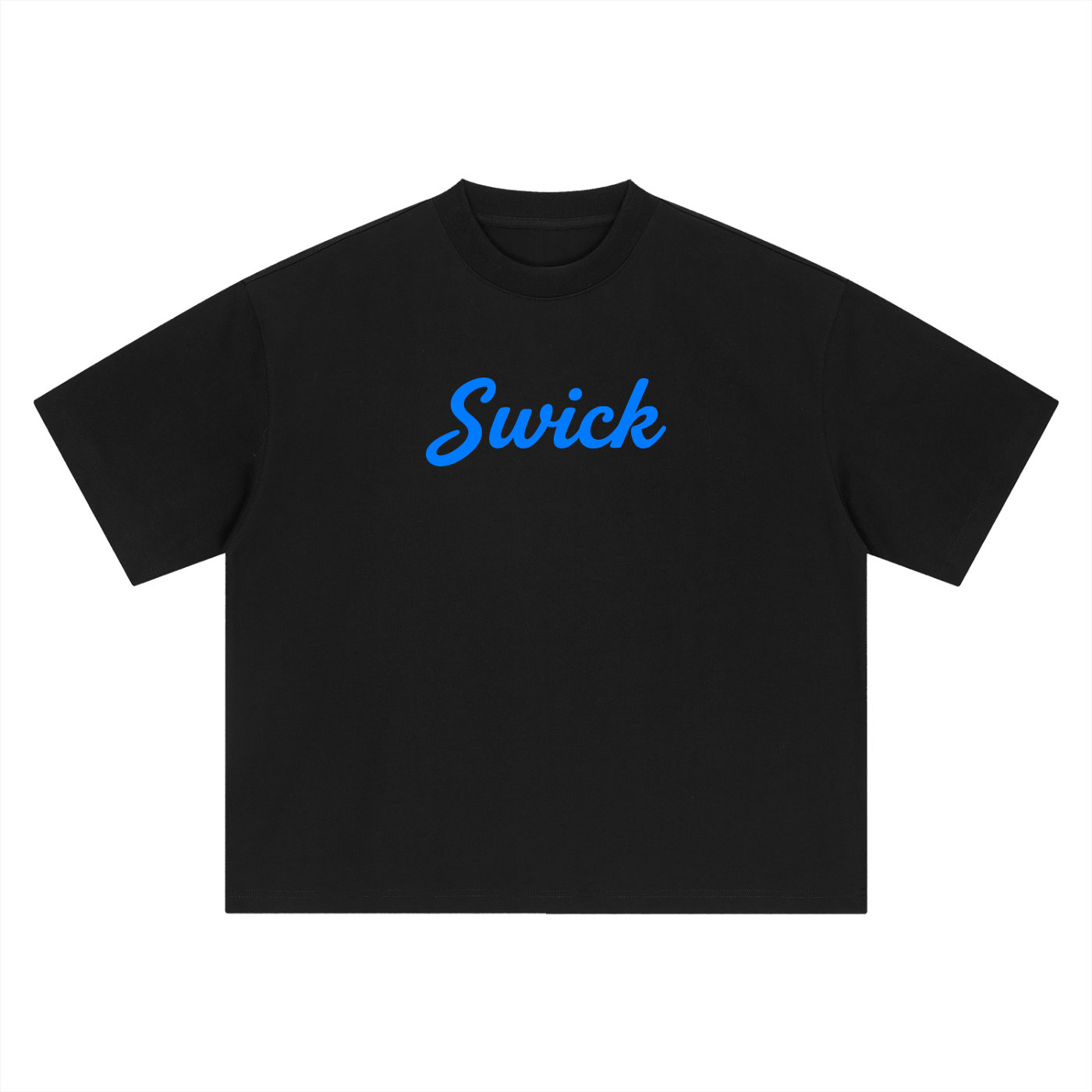 Swick Oversized Heavyweight Boxy T-Shirt Electric Blue Logo