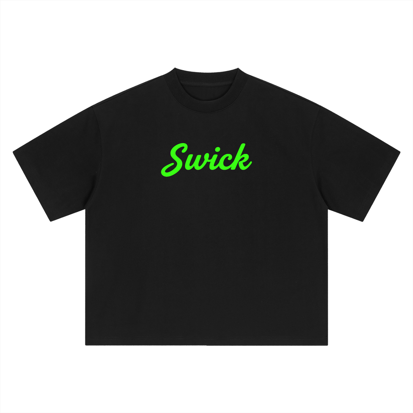 Swick Oversized Heavyweight Boxy T-Shirt Neon Green Logo