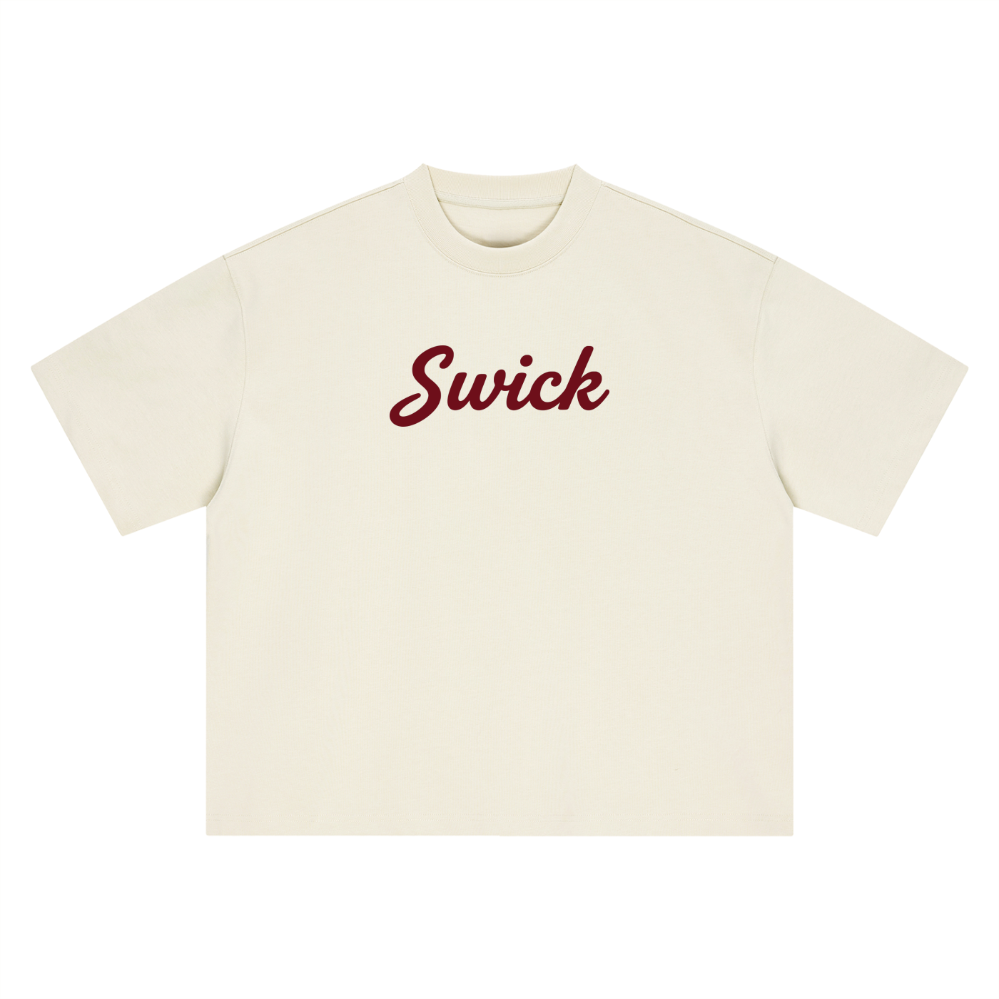 Swick Oversized Heavyweight Boxy T-Shirt Deep Maroon Logo