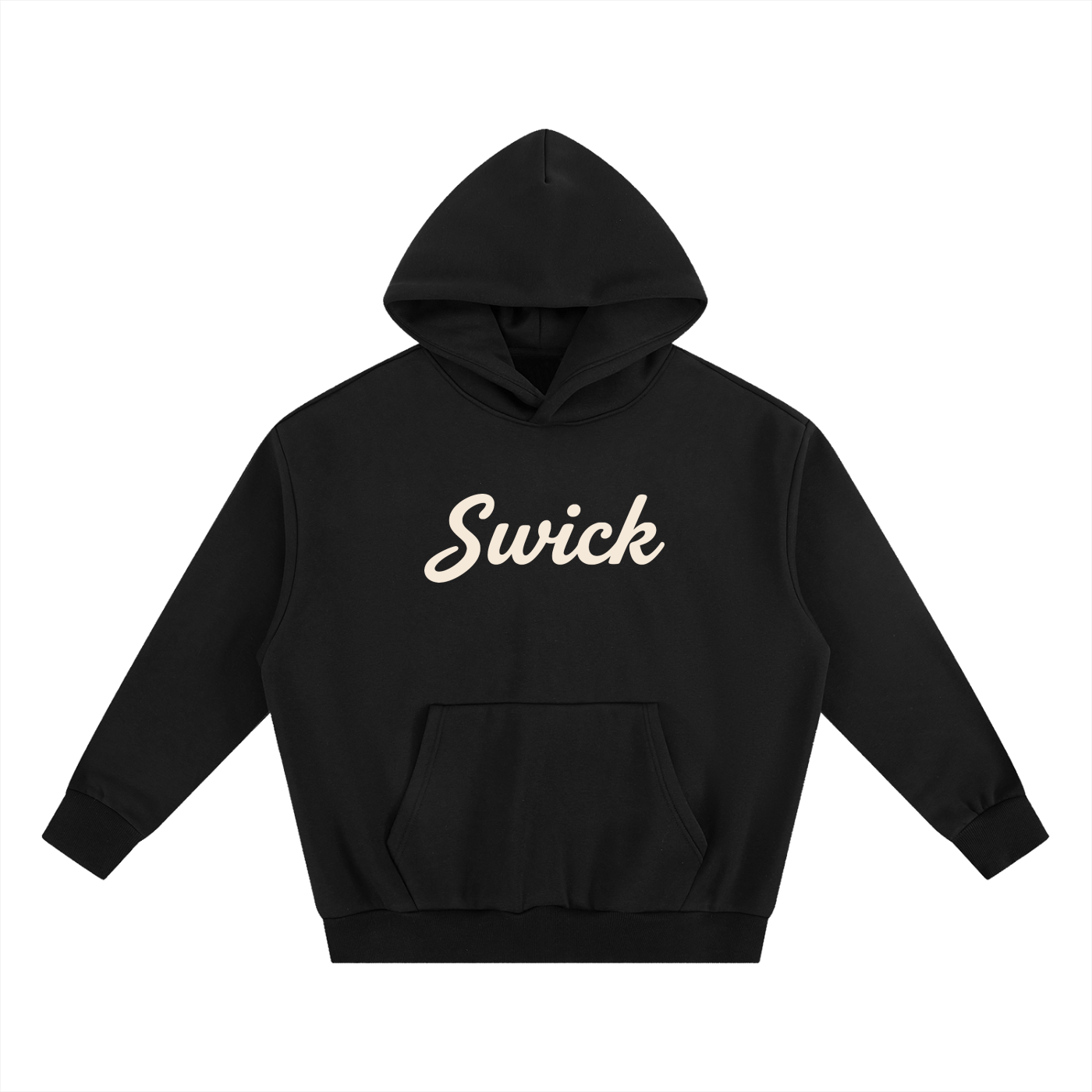 Swick Heavyweight Fleece Hoodie Cream Logo